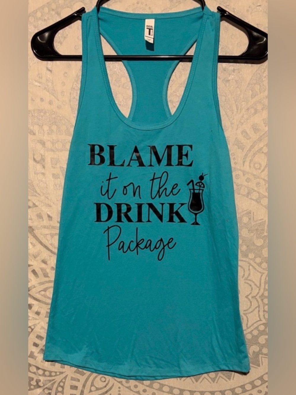 🍹Next Level Ideal T "Blame It On The Drink Package" Cruise Tank Top | Small 🥂